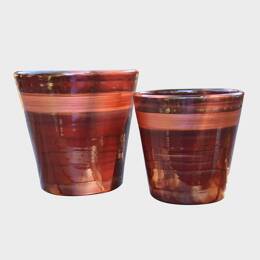 Vase Odyssée marron rose cuivré Tango Syrah - Poterie