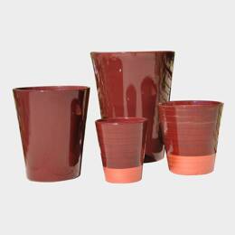 Pot artisanal cuvier haut forme en V Sydney marron rosé cuivré Tango