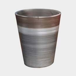 Pot artisanal cuvier haut forme en V Sydney marron blanc Esprit et