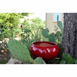 Coupe ronde vasque ou vide-poche - Galet Rouge Coquelicot