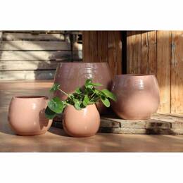 Pot en terre cuite rond et large Rose Mat - Cancale Mat’essence L