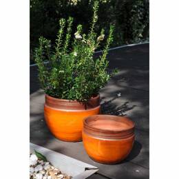 Petit pot rond profond Orange et Cuivre - Austral Pain d’Épices