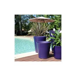 Grand pot haut droit en terre cuite artisanale - Sydney Bleu