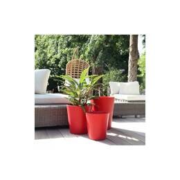Réponse 1  Pot artisanal cuvier haut en forme de V Rouge Mat -
