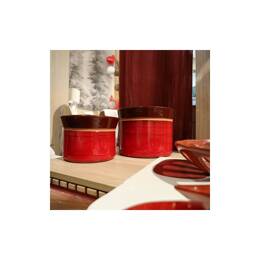 Vase droit artisanal cylindrique col évasé - Moreï rouge Chaï Latté