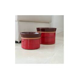 Vase droit artisanal cylindrique col évasé - Moreï rouge Chaï Latté