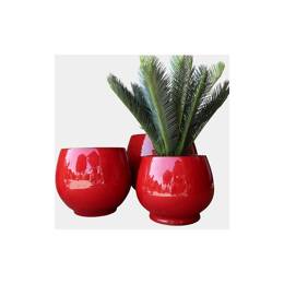 Pot rond large et profond sur plateforme Bahia Rouge Coquelicot
