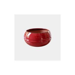 Pot bas et large forme de coupe ou vasque ronde Mélilo Rouge et  - Poterie