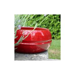 Pot bas et large forme de coupe ou vasque ronde - Mélilo Rouge Bois