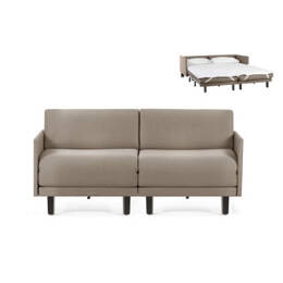 Canapé lit Français 2Places ROLLER DUO 160 MEDIUM accoudoirs amovibles Tissu / MARRON CHINÉ - Filo - Taupe - Likoolis