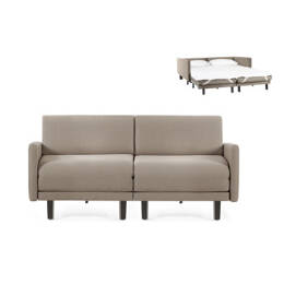 Canapé lit Français 2/3Places ROLLER DUO 160 LARGE accoudoirs amovibles Tissu / MARRON CHINÉ - Filo - Taupe - Likoolis
