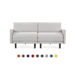 Canapé lit Français 2 Places ROLLER DUO 140 LARGE accoudoirs amovibles Tissu / GRIS CLAIR - Filo - Light grey - Likoolis