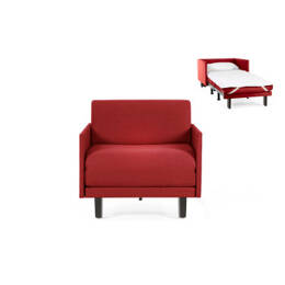 Fauteuil lit Français 1 Place ROLLER 70 MEDIUM accoudoirs amovibles Tissu / ROUGE - FIlo - Red - Likoolis