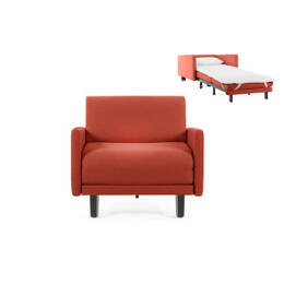 Fauteuil lit Français 1 Place ROLLER 80 LARGE accoudoirs amovibles Tissu / ORANGE - Filo - Orange - Likoolis
