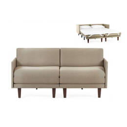 Canapé lit Français 2 places PACHA DUO 160 MEDIUM accoudoirs amovibles Tissu / MARRON CHINÉ - Filo - Taupe - Likoolis