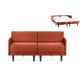 Canapé lit Français 2 places PACHA DUO 160 MEDIUM accoudoirs amovibles Tissu / ORANGE - Filo - Orange - Likoolis