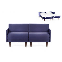 Canapé lit Français 2 places PACHA DUO 160 MEDIUM accoudoirs amovibles Tissu / BLEU MARINE - Filo - Blue - Likoolis