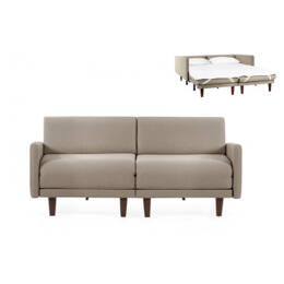 Canapé lit Français 2/3places PACHA DUO 160 LARGE accoudoirs amovibles Tissu / MARRON CHINÉ - Filo - Taupe - Likoolis