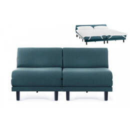 Canapé lit Français 2/3 Places ROLLER DUO 160 SMALL sans accoudoirs Tissu / VERT  AQUAMA - Filo - Vert - Likoolis