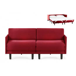 Canapé lit Français 2Places ROLLER DUO 140 MEDIUM accoudoirs amovibles Tissu / ROUGE - FIlo - Red - Likoolis