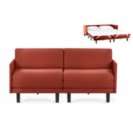 Canapé lit Français 2Places ROLLER DUO 140 MEDIUM accoudoirs amovibles Tissu / ORANGE - Filo - Orange - Likoolis