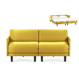 Canapé lit Français 2Places ROLLER DUO 140 MEDIUM accoudoirs amovibles Tissu / JAUNE  MOUTARDE - Filo - Yellow - Likoolis