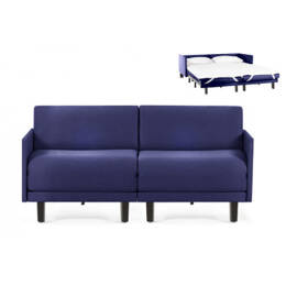 Canapé lit Français 2Places ROLLER DUO 140 MEDIUM accoudoirs amovibles Tissu / BLEU MARINE - Filo - Blue - Likoolis