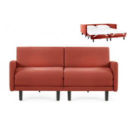 Canapé lit Français 2 Places ROLLER DUO 140 LARGE accoudoirs amovibles Tissu / ORANGE - Filo - Orange - Likoolis