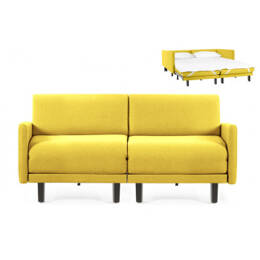 Canapé lit Français 2 Places ROLLER DUO 140 LARGE accoudoirs amovibles Tissu / JAUNE  MOUTARDE - Filo - Yellow - Likoolis