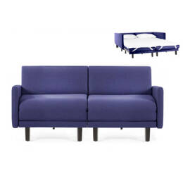 Canapé lit Français 2 Places ROLLER DUO 140 LARGE accoudoirs amovibles Tissu / BLEU MARINE - Filo - Blue - Likoolis