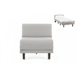 Fauteuil convertible Français 1 Place ROLLER 70 SMALL sans accoudoirs Tissu / GRIS CLAIR - Filo - Light grey - Likoolis