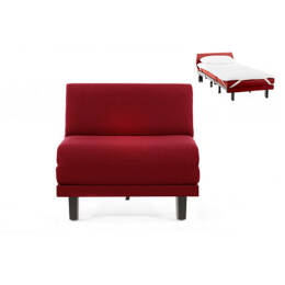 Fauteuil lit Français 1 Place ROLLER 80 SMALL sans accoudoirs Tissu / ROUGE - FIlo - Red - Likoolis