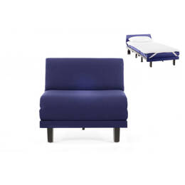 Fauteuil lit Français 1 Place ROLLER 80 SMALL sans accoudoirs Tissu / BLEU MARINE - Filo - Blue - Likoolis