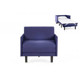 Fauteuil lit Français 1 Place ROLLER 70 MEDIUM accoudoirs amovibles Tissu / BLEU MARINE - Filo - Blue - Likoolis
