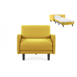 Fauteuil lit Français 1 Place ROLLER 80 LARGE accoudoirs amovibles Tissu / JAUNE  MOUTARDE - Filo - Yellow - Likoolis