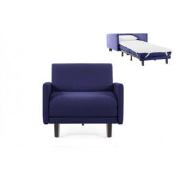Fauteuil lit Français 1 Place ROLLER 80 LARGE accoudoirs amovibles Tissu / BLEU MARINE - Filo - Blue - Likoolis