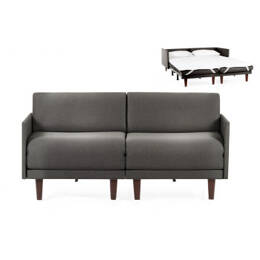 Canapé lit Français 2 places PACHA DUO 140 MEDIUM accoudoirs amovibles Tissu / GRIS FONCÉ - Filo - Dark grey - Likoolis