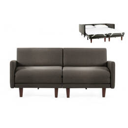 Canapé lit Français 2/3places PACHA DUO 140 LARGE accoudoirs amovibles Tissu / GRIS FONCÉ - Filo - Dark grey - Likoolis