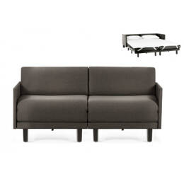 Canapé lit Français 2Places ROLLER DUO 140 MEDIUM accoudoirs amovibles Tissu / GRIS FONCÉ - Filo - Dark grey - Likoolis