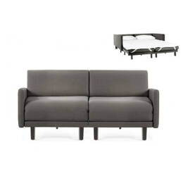Canapé lit Français 2 Places ROLLER DUO 140 LARGE accoudoirs amovibles Tissu / GRIS FONCÉ - Filo - Dark grey - Likoolis