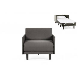 Fauteuil lit Français 1 Place ROLLER 80 MEDIUM accoudoirs amovibles Tissu / GRIS FONCÉ - Filo - Dark grey - Likoolis