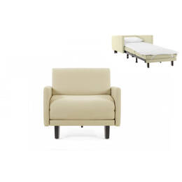 Fauteuil lit Français 1 Place ROLLER 70 LARGE accoudoirs amovibles Tissu / ÉCRU - Filo - Marfil - Likoolis