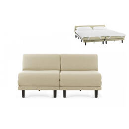 Canapé lit Français 2 Places ROLLER DUO 140 SMALL sans accoudoirs Tissu / ÉCRU - Filo - Marfil - Likoolis