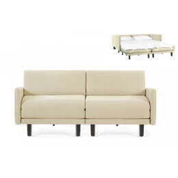 Canapé lit Français 2 Places ROLLER DUO 140 LARGE accoudoirs amovibles Tissu / ÉCRU - Filo - Marfil - Likoolis