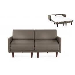 Canapé lit Français 2/3places PACHA DUO 160 LARGE accoudoirs amovibles CUIR - Gris 0819 - Likoolis