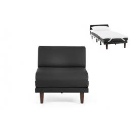 Fauteuil lit Français 1 Place PACHA 70 SMALL sans accoudoirs Cuir-artificiel / NOIR - COMBI - NOIR - Likoolis