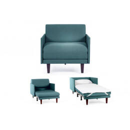 Fauteuil lit Français 1 place PACHA 70 MEDIUM accoudoirs amovibles Tissu / VERT  AQUAMA - Filo - Vert - Likoolis