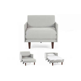 Fauteuil lit Français 1 Place PACHA 80 MEDIUM accoudoirs amovibles Tissu / GRIS CLAIR - Filo - Light grey - Likoolis