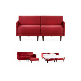 Canapé lit Français 2 places PACHA DUO 160 MEDIUM accoudoirs amovibles Tissu / ROUGE - FIlo - Red - Likoolis