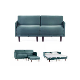 Canapé lit Français 2 places PACHA DUO 140 MEDIUM accoudoirs amovibles Tissu / VERT  AQUAMA - Filo - Vert - Likoolis